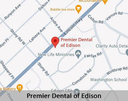 Map image for Options for Replacing Missing Teeth in Edison, NJ